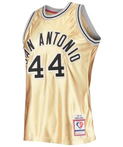 Alternative view of George Gervin San Antonio Spurs 75th Anniversary 1977/78 Hardwood Classics Swingman Jersey - Gold