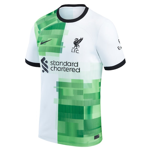 Mohamed Salah Liverpool Nike 2023/24 Away Replica Player Jersey - White/Red - Image 3