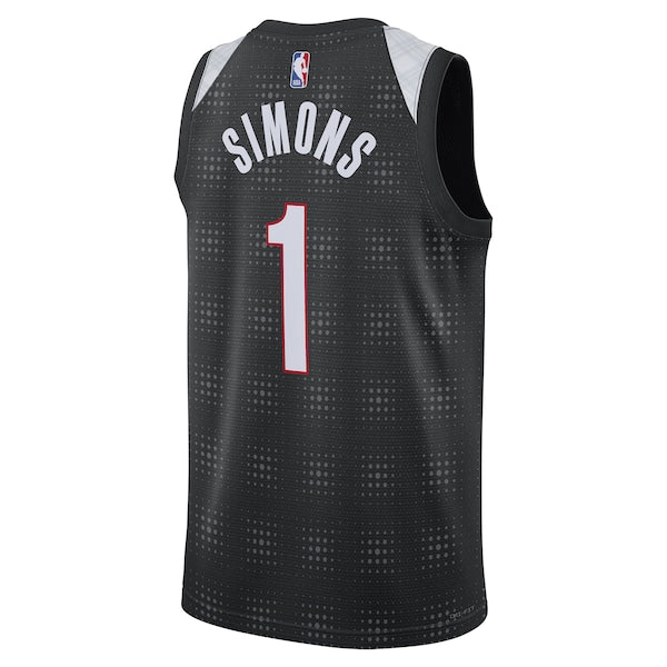 Anfernee Simons Portland Trail Blazers Nike Unisex 2024/25 Swingman Player Jersey - City Edition - Black - Image 3