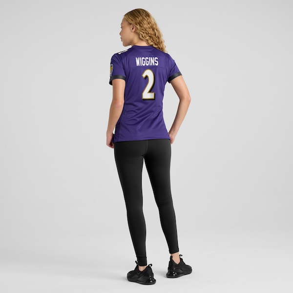 Nate Wiggins Baltimore Ravens Nike Women's Game Jersey - Purple - Image 8