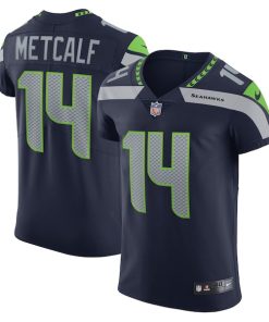 DK Metcalf Seattle Seahawks Nike Vapor Elite Player Jersey - College Navy/Neon Green