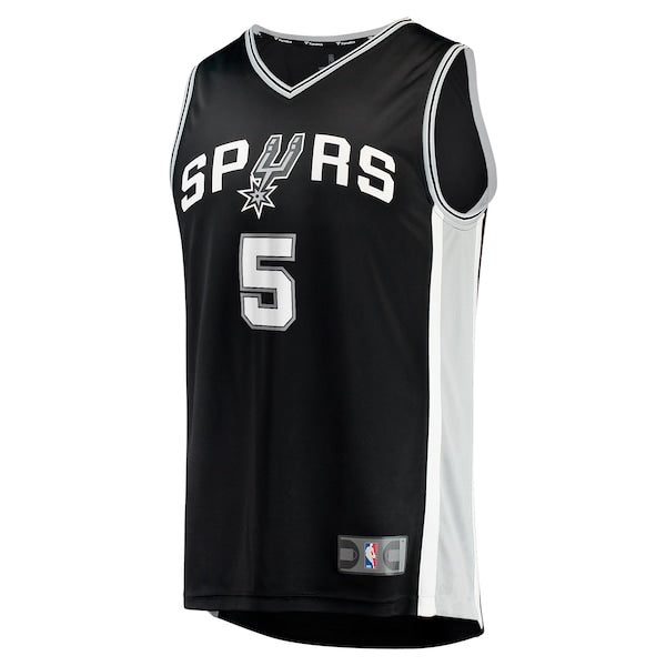 Stephon Castle San Antonio Spurs 2024 NBA Draft Fast Break Player Jersey - Icon Edition - Black - Image 2