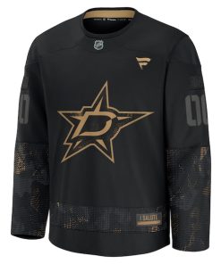 Alternative view of Dallas Stars  2024 Military Appreciation Personalized Long Sleeve Practice Jersey - Black