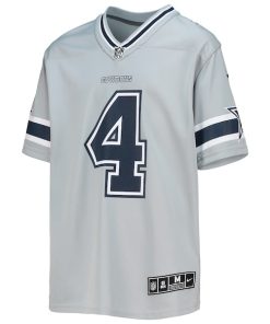 Alternative view of Dak Prescott Dallas Cowboys Nike Youth Inverted Team Game Jersey - Silver