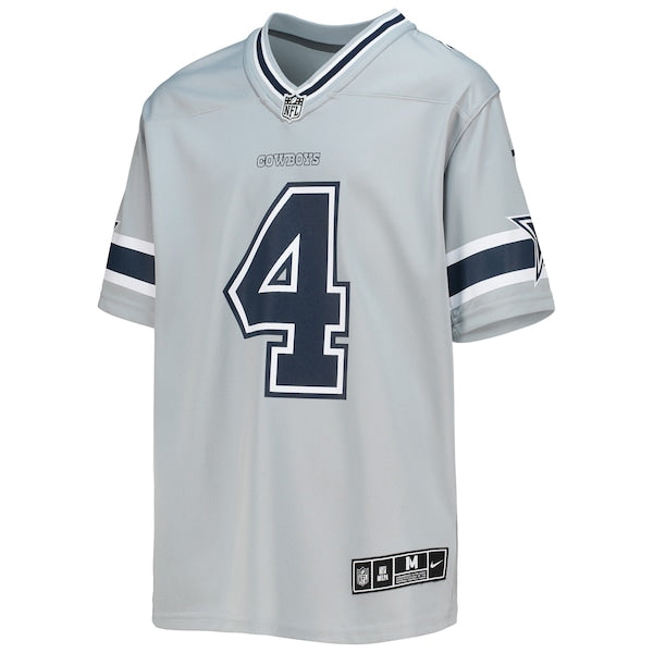 Dak Prescott Dallas Cowboys Nike Youth Inverted Team Game Jersey - Silver - Image 2