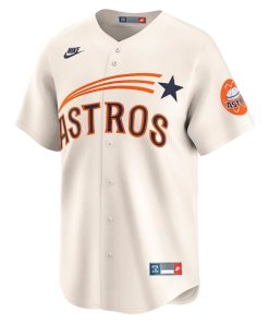 Alternative view of Houston Astros Nike Throwback Cooperstown Collection Limited Jersey - Cream