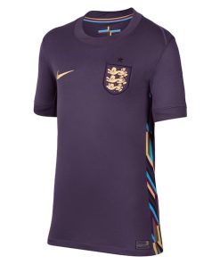 Alternative view of England National Team Nike Youth 2024 Away Replica Blank Jersey - Purple