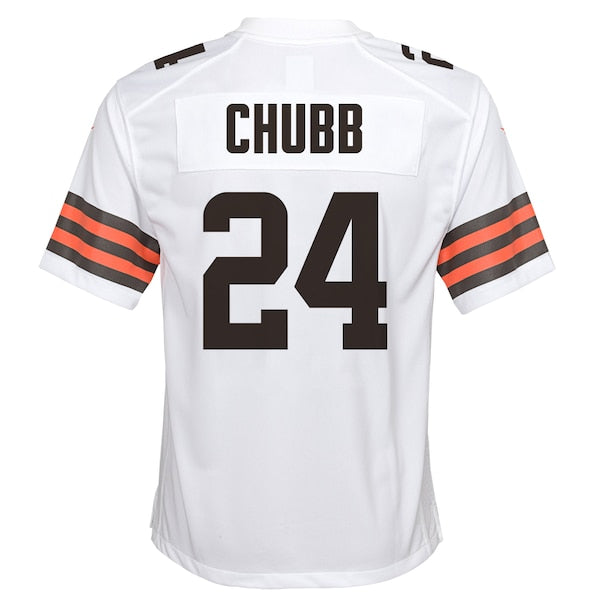 Nick Chubb Cleveland Browns Nike Youth Game Jersey - White - Image 3