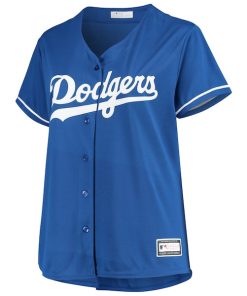 Alternative view of Clayton Kershaw Los Angeles Dodgers Women's Plus Size Replica Player Jersey - Royal