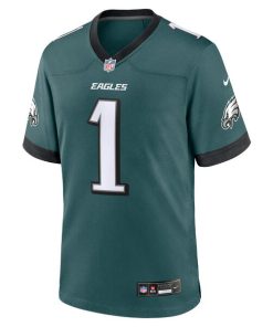 Alternative view of Philadelphia Eagles Nike #1 Dad Game Jersey - Midnight Green