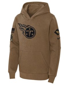 Alternative view of Tennessee Titans Nike Salute To Service Club Fleece Pullover Hoodie - Brown