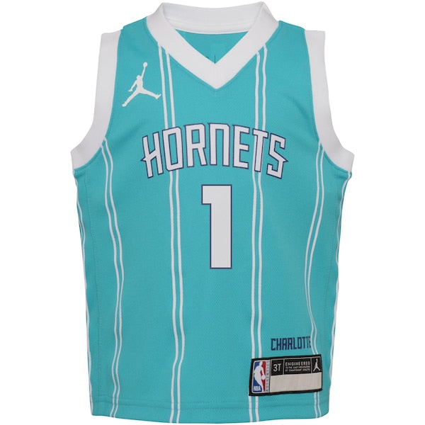 LaMelo Ball Charlotte Hornets Jordan Brand Toddler Swingman Player Jersey - Icon Edition - Teal - Image 2