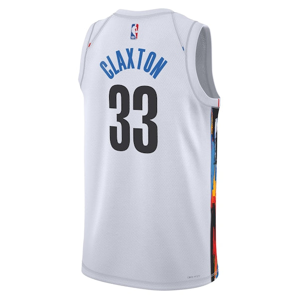 Nicolas Claxton Brooklyn Nets Nike City Edition Swingman Jersey - White - Image 3