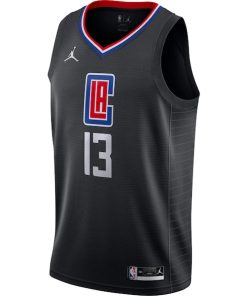 Alternative view of Paul George LA Clippers Jordan Brand 2020/21 Swingman Jersey - Statement Edition - Black