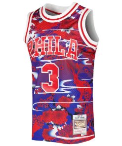 Alternative view of Allen Iverson Philadelphia 76ers 1996/97 Hardwood Classics Lunar New Year Swingman Jersey - Red