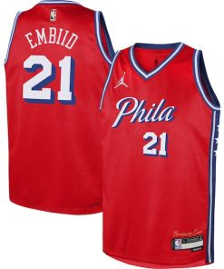 Joel Embiid Philadelphia 76ers Jordan Brand Youth Swingman Jersey - Statement Edition - Red