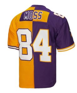 Alternative view of Randy Moss Minnesota Vikings 1998 Split Legacy Replica Jersey - Purple/Gold