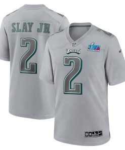 Darius Slay Jr. Philadelphia Eagles Nike Super Bowl LVII Patch Atmosphere Fashion Game Jersey - Gray