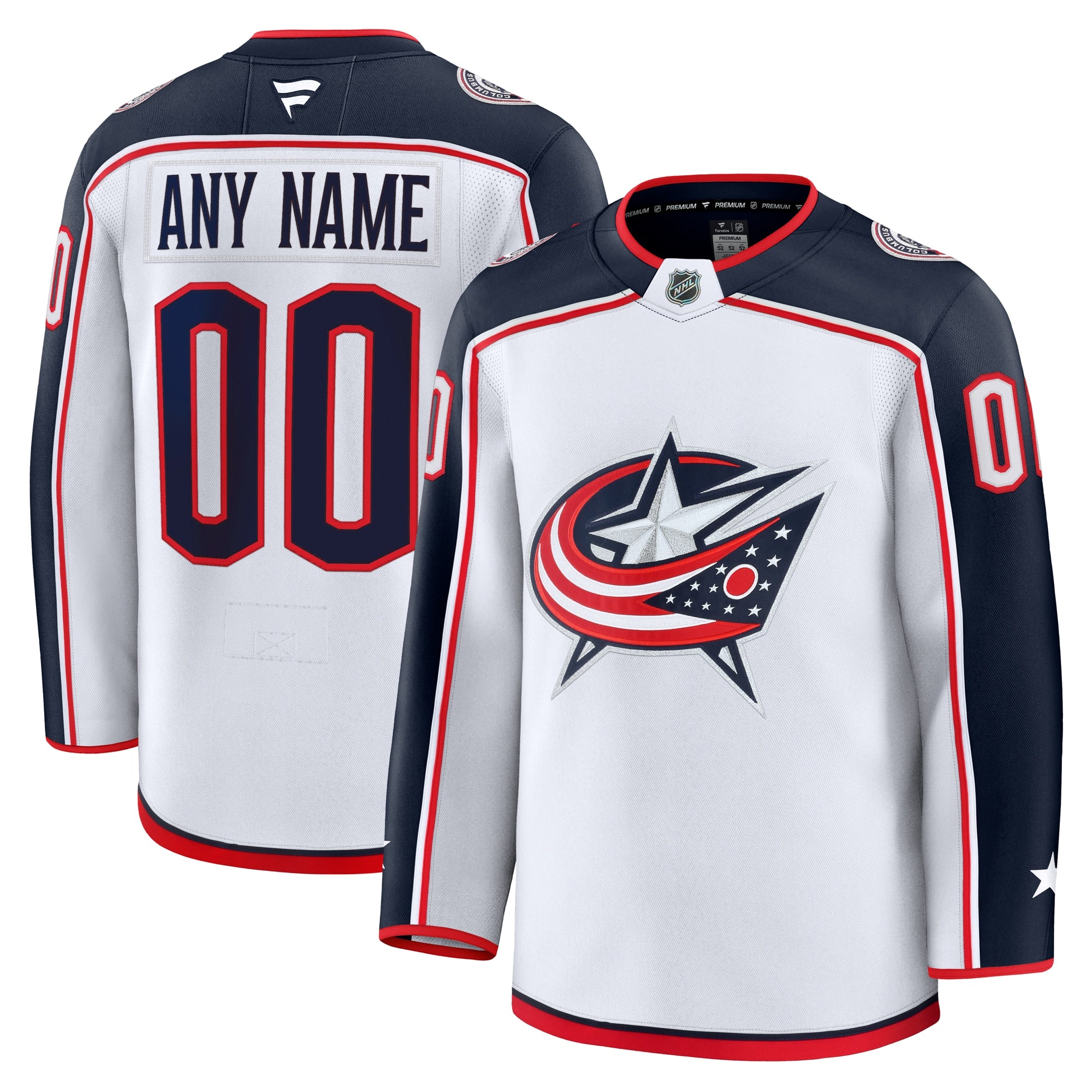Columbus Blue Jackets Home Premium Custom Jersey - Navy/White - Image 9