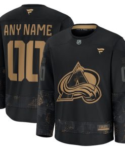 Colorado Avalanche  2024 Military Appreciation Personalized Long Sleeve Practice Jersey - Black