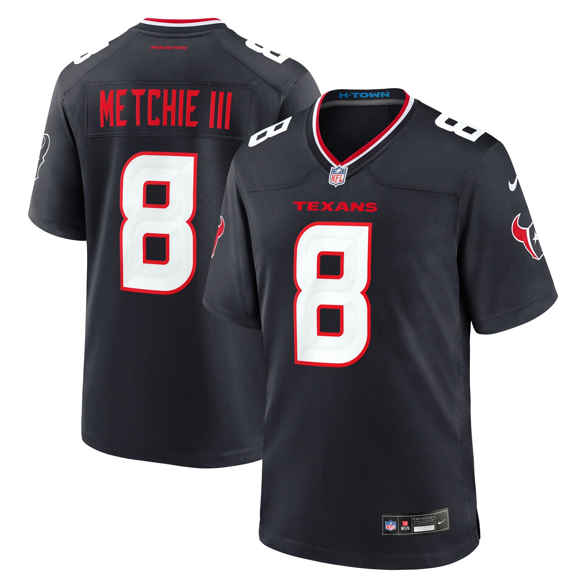 John Metchie III Houston Texans Nike Game Jersey - White/Navy/Red - Image 5
