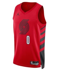 Alternative view of Damian Lillard Portland Trail Blazers Jordan Brand Unisex Swingman Jersey - Statement Edition - Red