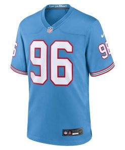 Alternative view of Denico Autry Tennessee Titans Nike Oilers Throwback Player Game Jersey - Light Blue