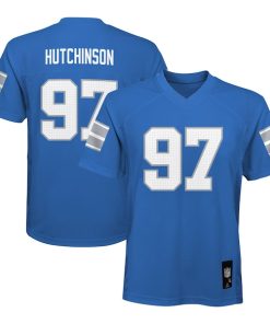 Aidan Hutchinson Detroit Lions Youth Replica Player Jersey - Blue