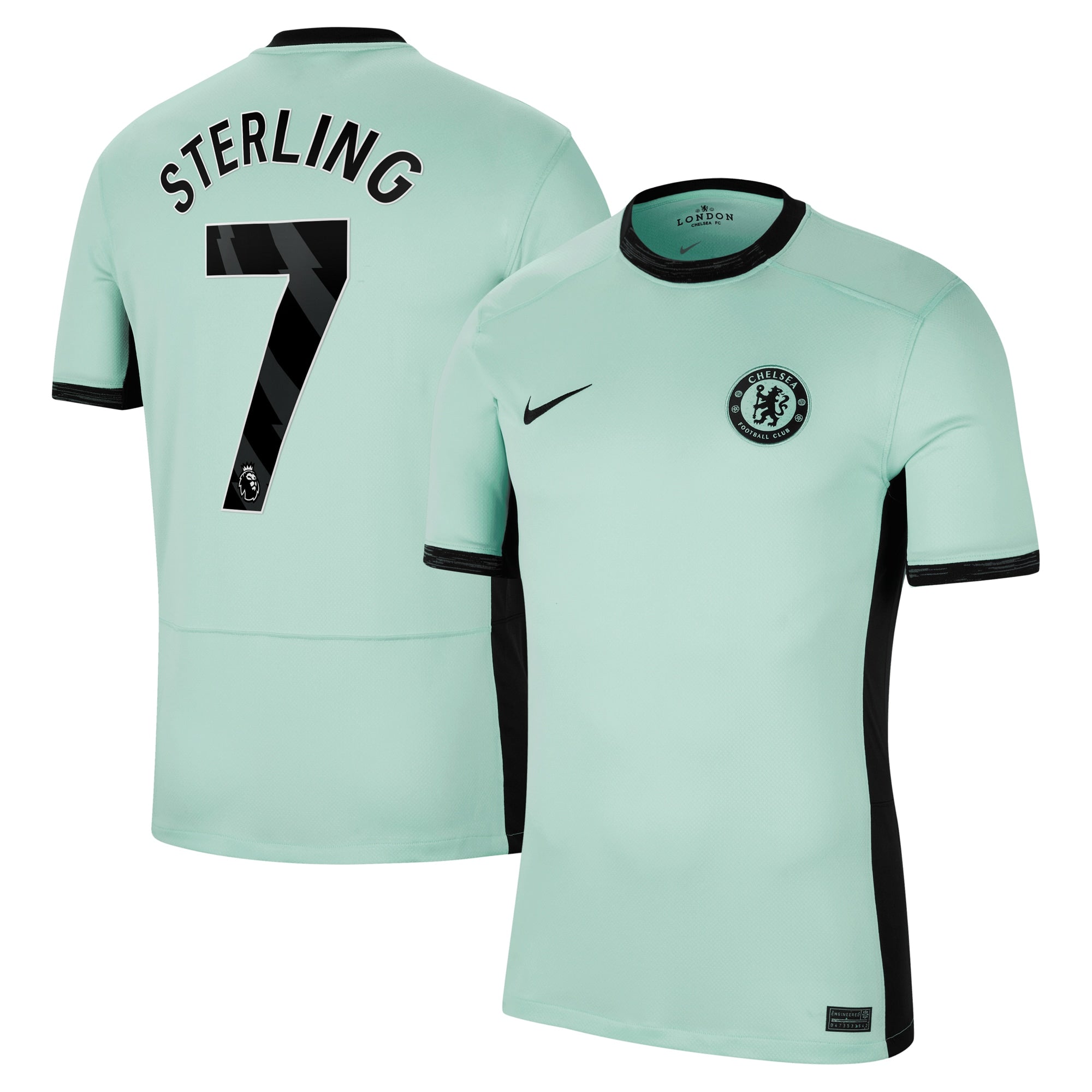 Raheem Sterling Chelsea Nike 2023/24 Away Stadium Replica Player Jersey - Navy/Blue/Mint - Image 6