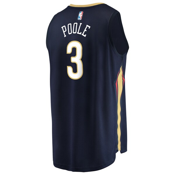 Jordan Poole New Orleans Pelicans Fast Break Replica Jersey - Navy - Icon Edition - Image 3