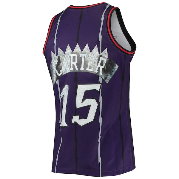 Vince Carter Toronto Raptors 1998/99 Hardwood Classics NBA 75th Anniversary Diamond Swingman Jersey - Purple - Image 3