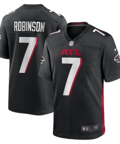 Alternative view of Bijan Robinson Atlanta Falcons Nike 2023 NFL Draft First Round Pick Game Jersey - Black/White