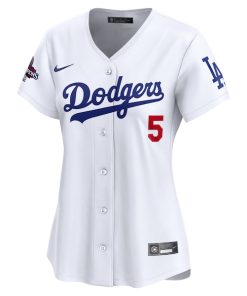 Alternative view of Freddie Freeman Los Angeles Dodgers Nike Women's 2024 World Series Champions Home Limited Player Jersey - White