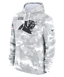 Alternative view of Carolina Panthers Nike 2024 Salute to Service Club Fleece Pullover Hoodie - Arctic Camo