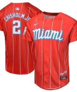 Jazz Chisholm Jr. Miami Marlins Nike Youth City Connect Limited Player Jersey - Red