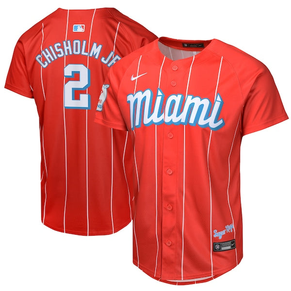 Jazz Chisholm Jr. Miami Marlins Nike Youth City Connect Limited Player Jersey - Red
