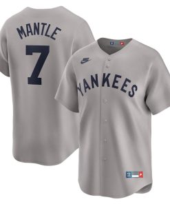 Mickey Mantle New York Yankees Nike Throwback Cooperstown Collection Limited Jersey - Gray