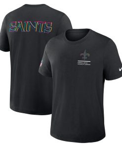 New Orleans Saints Nike 2025 NFL Crucial Catch Tri-Blend Dri-FIT T-Shirt - Black