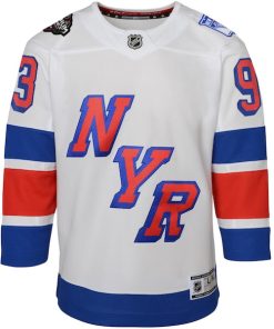 Alternative view of Mika Zibanejad New York Rangers Youth 2024 NHL Stadium Series Premier Player Jersey?¨C White