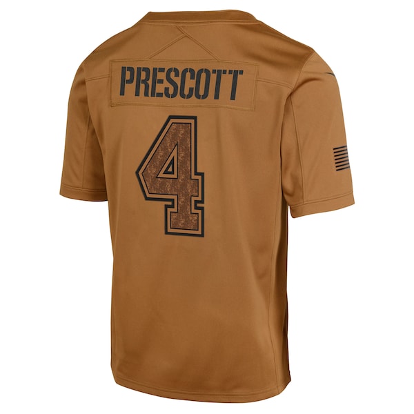 Dak Prescott Dallas Cowboys Nike Youth 2023 Salute To Service Limited Jersey - Brown - Image 3