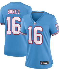 Treylon Burks Tennessee Titans Nike Women's Oilers Throwback Player Game Jersey - Light Blue