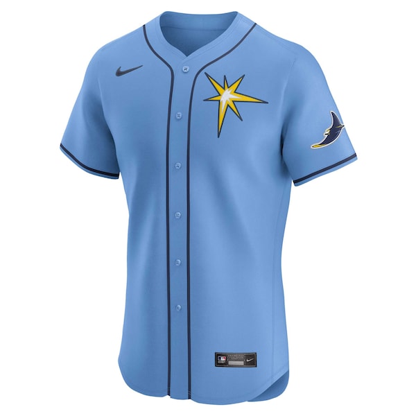 Tampa Bay Rays Nike Alternate Vapor Premier Elite Patch Jersey - Light Blue - Image 3