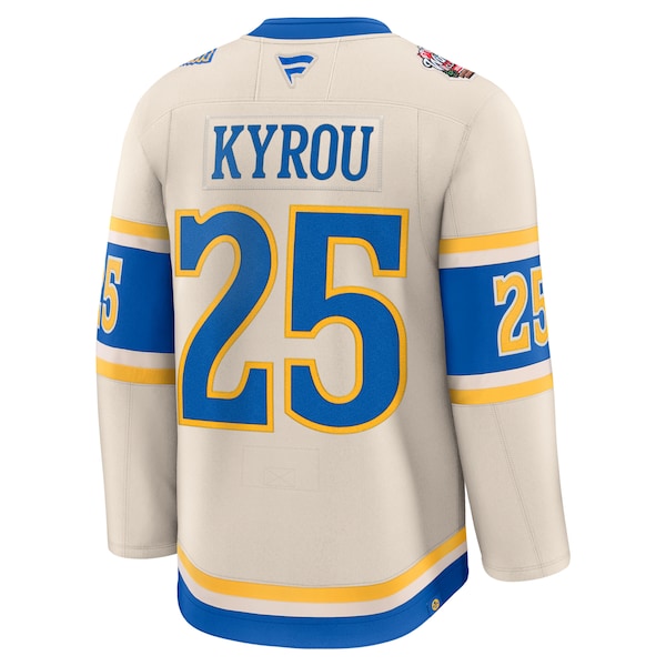 Jordan Kyrou St. Louis Blues 2025 NHL Winter Classic Premium Player Jersey - Cream - Image 3