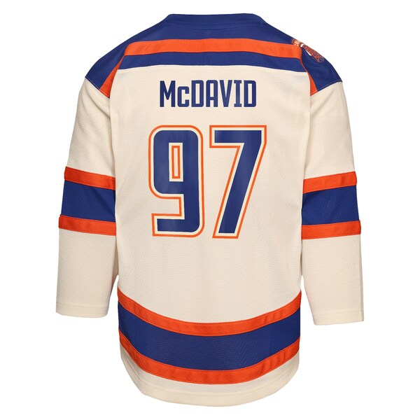 Connor McDavid Edmonton Oilers Youth Alternate Replica Player Jersey - Light Beige/Royal - Image 5