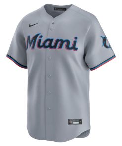 Alternative view of Miami Marlins Nike Road Limited Jersey?¨C Gray