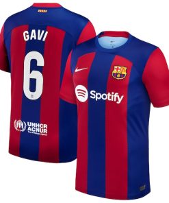 Gavi Barcelona Nike 2023/24 Home Stadium Replica Player Jersey - Royal/Aqua/White