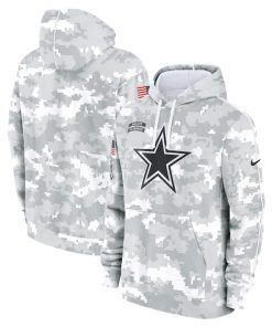 Dallas Cowboys Nike 2024 Salute to Service Club Fleece Pullover Hoodie - Arctic Camo