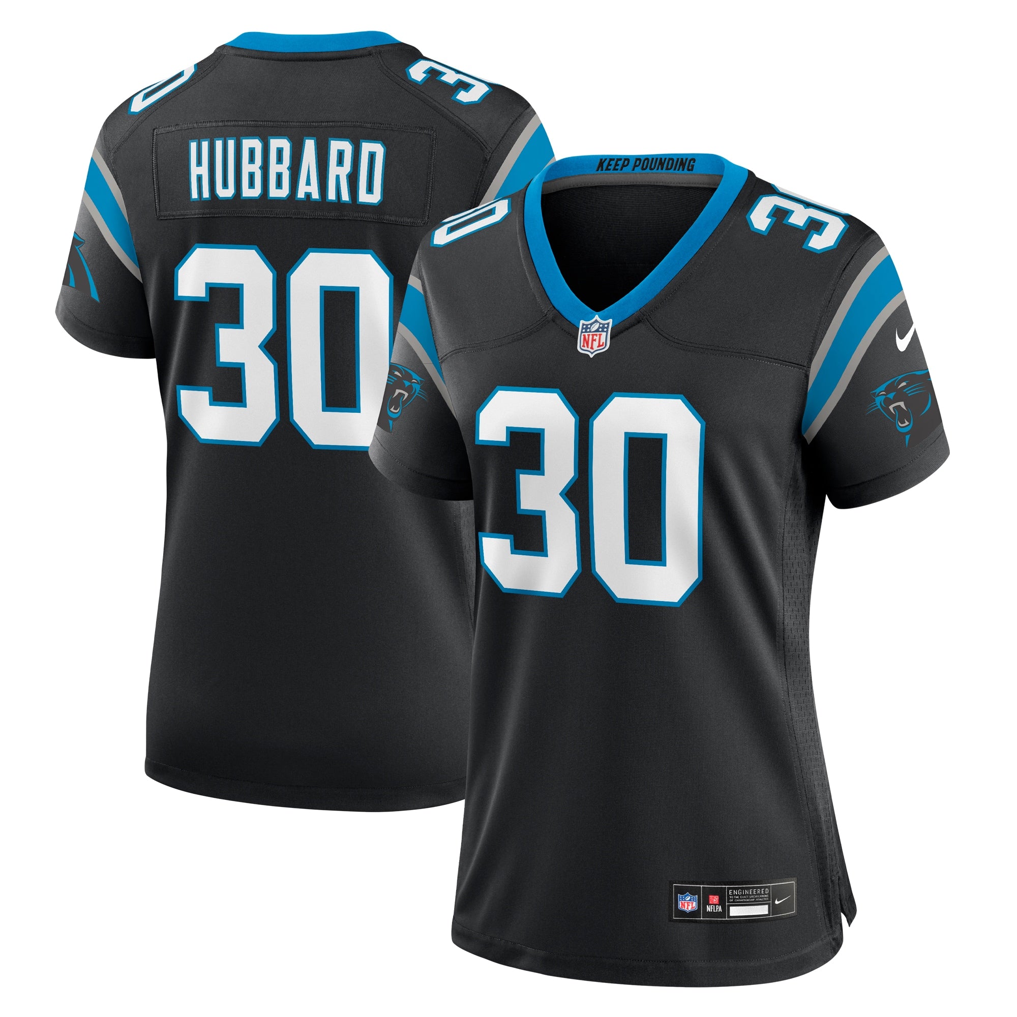 Chuba Hubbard Carolina Panthers Nike Women's Alternate Game Jersey - Blue/Black - Image 6
