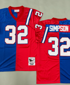O.J. Simpson Buffalo Bills Authentic Split Throwback Retired Player Jersey