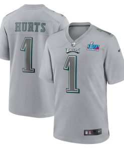 Jalen Hurts Philadelphia Eagles Nike Youth Super Bowl LVII Patch Atmosphere Fashion Game Jersey - Gray